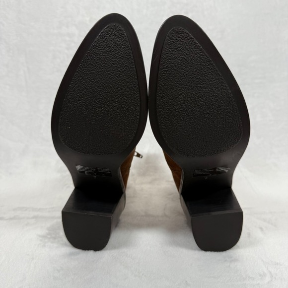 Seychelles Suede‎ Ankle Boots Heel Stacked Brown Leather Size 7 - Picture 10 of 12